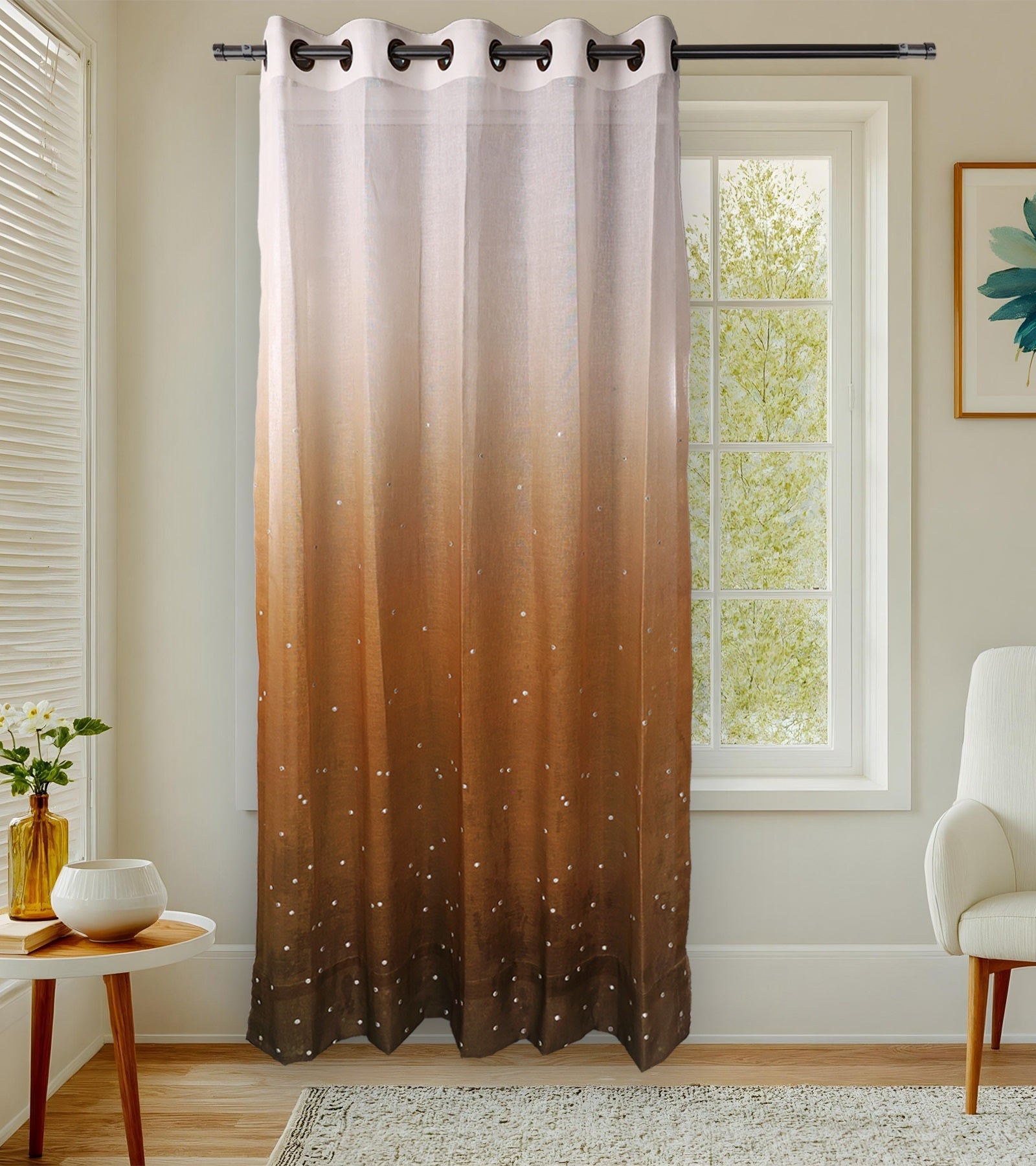 Galaxy Sheer - Sr.No : 19 Design : Atmosphere Denmark Shade : Paprika